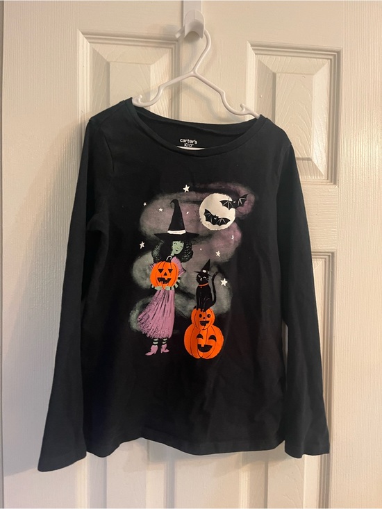 Carter's Other - Carter's Halloween Witch, Pumpkins & Cat Long-Sleeve Tee Shirt Girls Size 10